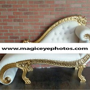 Gold and White Boudoir Chaise