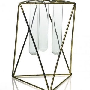 Gold & Glass Geometric Vase
