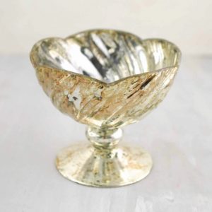 Gold Mercury Glass Compote