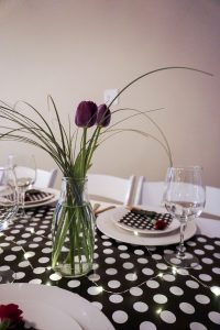 polka dot table decor