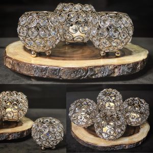 Small Crystal Bowl Candle Holders