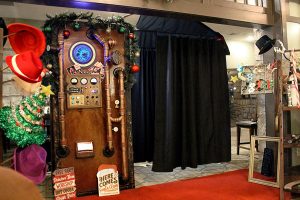 Christmas holiday steampunk wedding photo booth rental