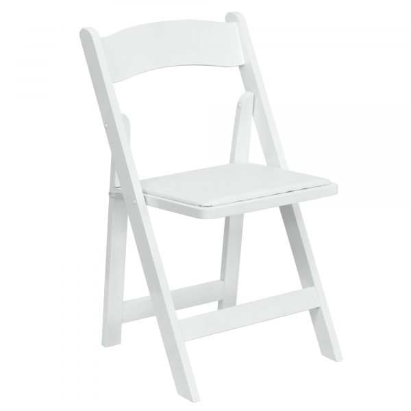 white resin folding chair