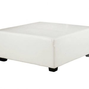 White Faux Leather Ottoman
