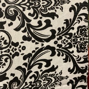 BLACK AND WHITE VINTAGE TABLECLOTH