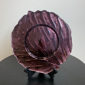 GLASS CHARGER PLATE DEEP PURPLE RIPPLE