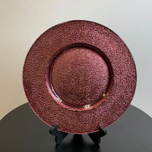 GLASS CHARGER PLATE PLUM TEXTURED