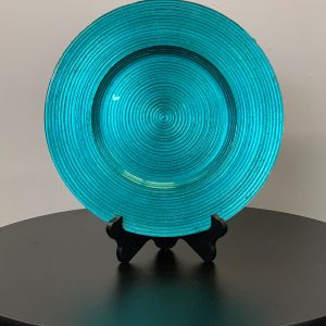 GLASS CHARGER PLATE TURQUOISE RINGS