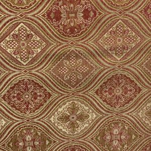 GOLD & RED DAMASK TABLECLOTH