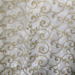 GOLD SCROLL ORGANZA OVERLAY