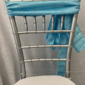 LIGHT BLUE CRUSHED TAFFETA CHAIR SASH