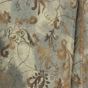 OLIVE AND BROWN ORGANZA OVERLAY