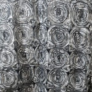 SILVER MINI ROSETTE  TABLECLOTH