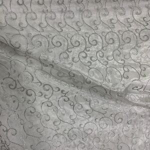 SILVER SCROLL ORGANZA OVERLAY