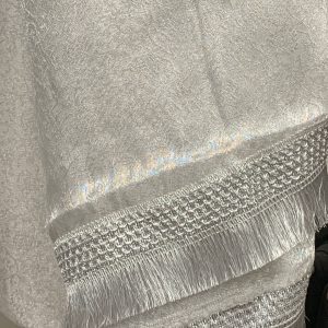 SILVER SHEER W/FRINGE OVERLAY