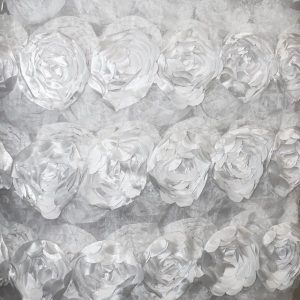 WHITE ROSETTE TABLECLOTH