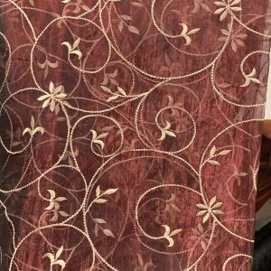 WINE W/GOLD EMBROIDERY OVERLAY