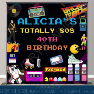 80s Themed Custom Backdrop - Personalized Step & Repeat