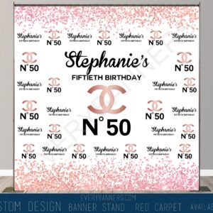 Chanel themed Custom Step and Repeat Backdrop