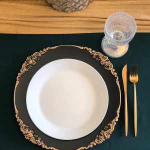 Gold and Black Charger Plates - Vintage