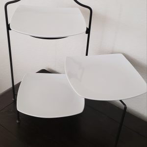 White food server, w/square plates