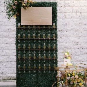 Champagne Wall with Pre-Cut Glass Holders