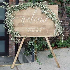 Oak Wood Welcome Sign