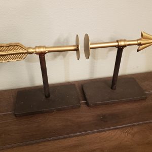 Cast Iron Gold Arrow Bookends