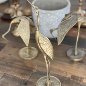 Brass Crane Birds