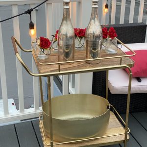 Bar Cart w/ Accessories (Gold)