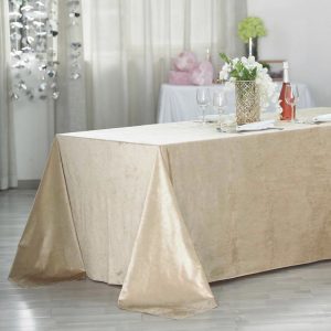 Champagne Velvet Rectangle Tablecloths