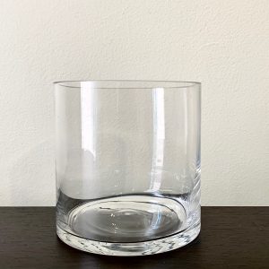 Short Glass Cylinder Vase/ Candle Holder