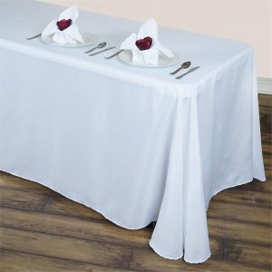 90''x156'' Rectangular Table Cloth- White