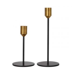 Black/Gold Taper Candle Holder