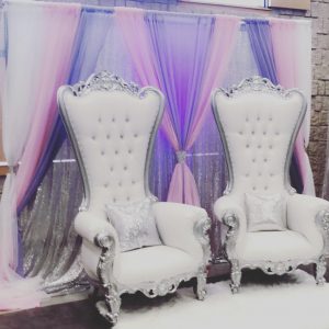 Silver and White Royal Throne Chairs