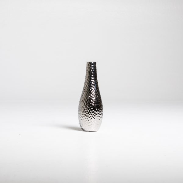 TexturedSkinnySilverVase