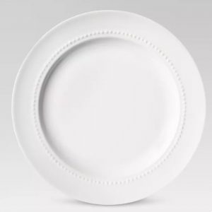 White Beaded Salad Plate
