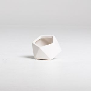 White Geometric Pot