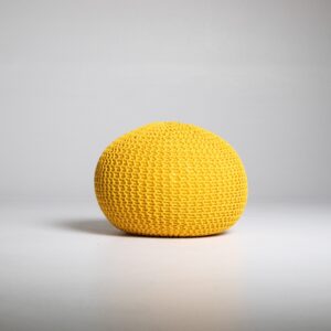 Yellow Round Poof