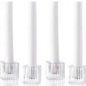 Glass Ribbed Candle Holders