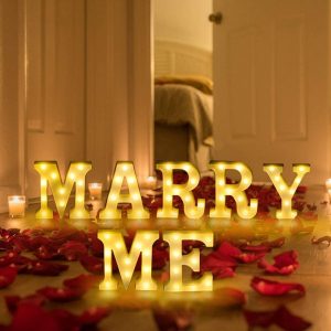 Marry Me proposal LED letters