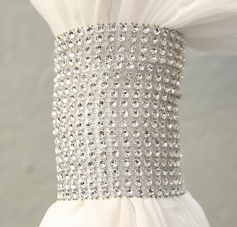 DECOSTAR™ SILVER RHINESTONE MESH VELCRO BAND / CURTAIN TIE