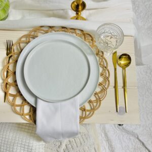 White modern plates (dinner + salad) set