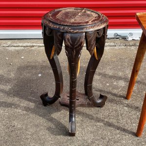 Vintage Carved Wooden Elephant Table