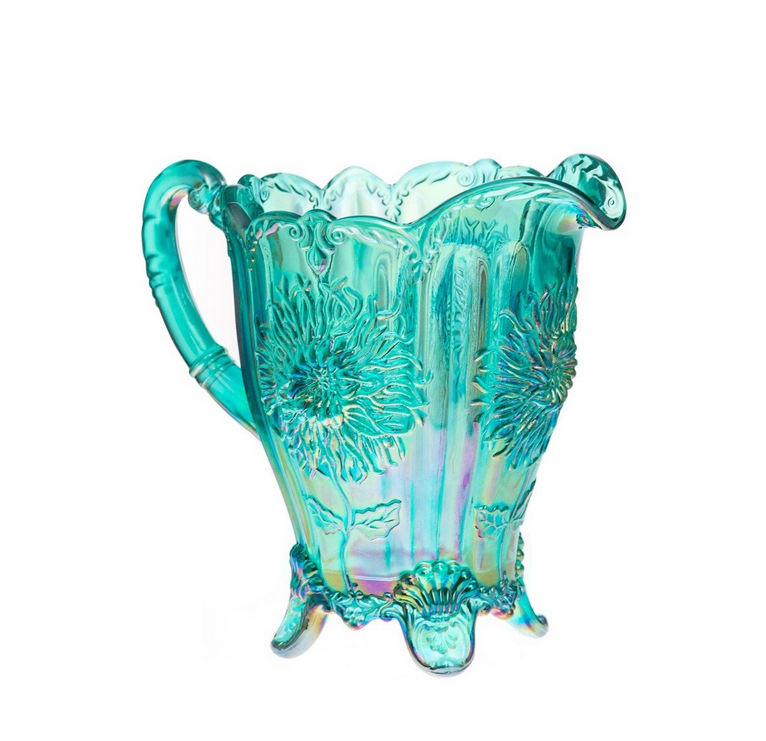 Mosser-WaterPitcher-IridescentTealCarnival Mosser-WaterPitcher-IridescentTealCarnival
