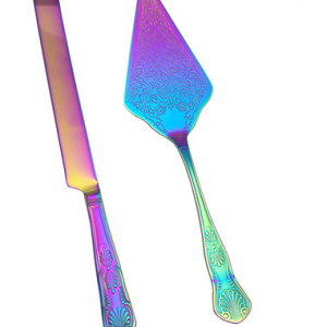 Gemstone Serving Cake and Knife Set