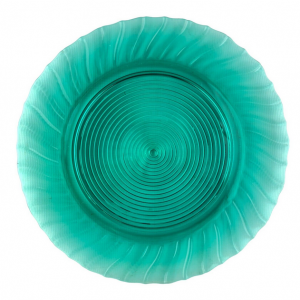 Jeannette Glass Ultramarine Swirl Round Sandwich Platter 13"