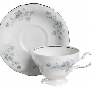 Johann Haviland Blue Garland Tea Cup and Saucer Bavaria, Germany