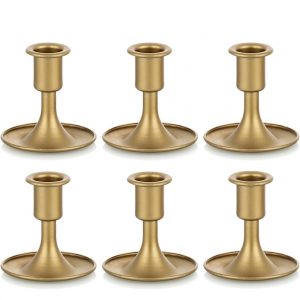 Matte Gold Taper Candleholders