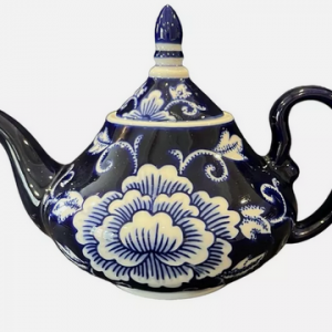 Bombay Company Small Chinoiserie Deep Blue and White Teapot